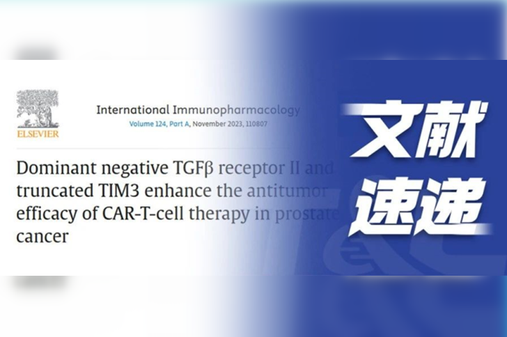 文献速递 | CAR-T细胞助力增强前列腺癌肿瘤细胞抗肿瘤能力